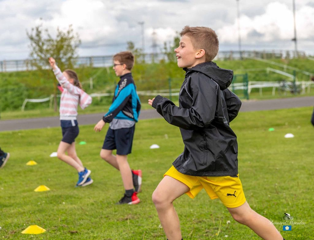 Children taking part in Junior Triathlon